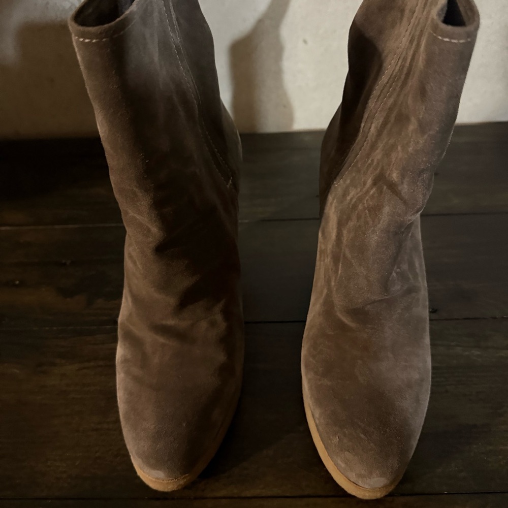 Elegant Brown real leather Suede Ankle Boots